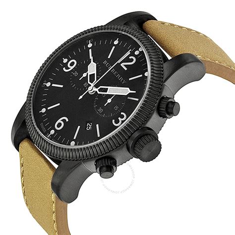 burberry bu7809|Burberry Military Black Chronograph Leather Mens Watch .